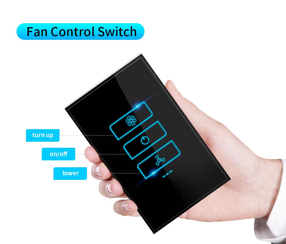 LANEON Color Switch wifi Zigbee Smart Fan Switch L7-HF-02 LANEON Color Switch wifi Zigbee Smart Fan Switch L7-HF-02